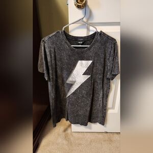 Gray Lightning Bolt Womens T-Shirt
